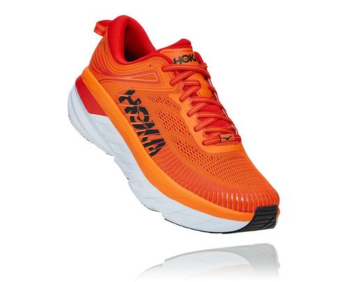 Hoka One One Herre Bondi 7 Road Løpesko Persimmon Oransje/Fiesta Norge-30MQO